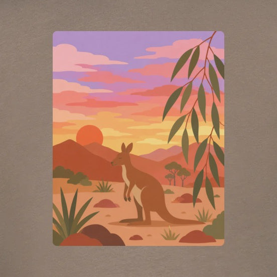 Kangaroo at Dusk Adult Unisex T-shirt - Wild Horizons Range gallery image 2