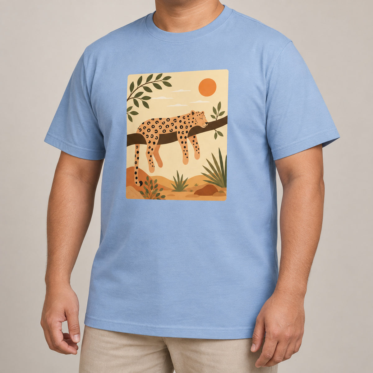 Leopard in the Shade Adult Unisex T-shirt - Wild Horizons Range lead image