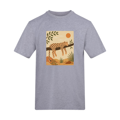 Leopard in the Shade Adult Unisex T-shirt - Wild Horizons Range Heather Grey colour variant image