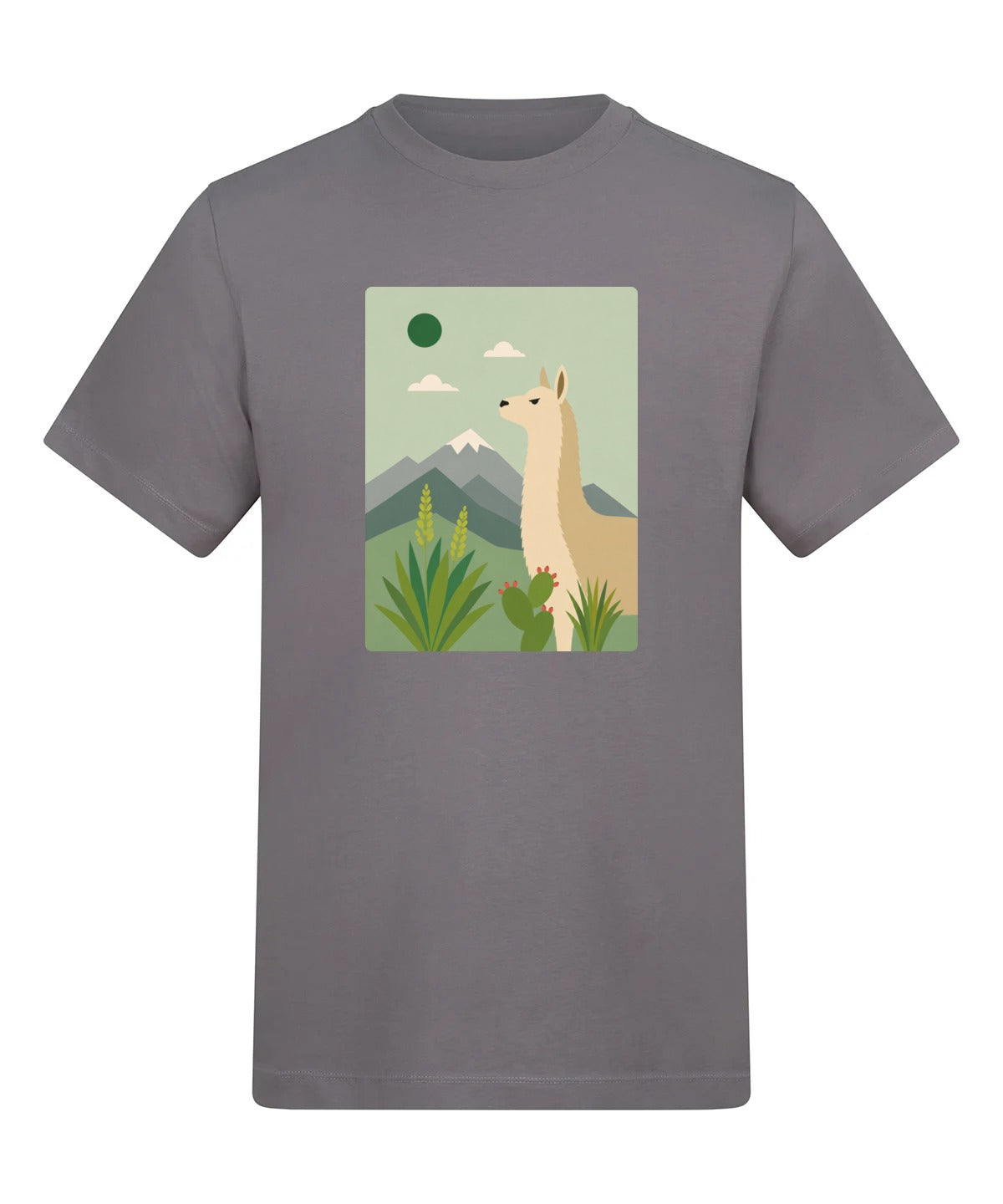 Llama in the Highlands Adult Unisex T-shirt - Wild Horizons Range Dusty Lilac colour variant image