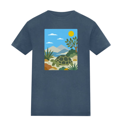 Tortoise Trail Adult Unisex T-shirt - Wild Horizons Range Airforce Blue colour variant image