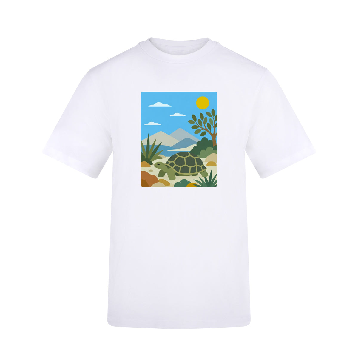 Tortoise Trail Adult Unisex T-shirt - Wild Horizons Range Arctic White colour variant image