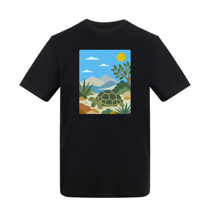 Tortoise Trail Adult Unisex T-shirt - Wild Horizons Range Deep Black colour variant image