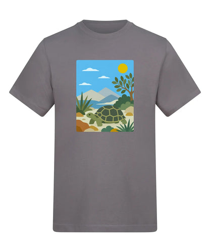 Tortoise Trail Adult Unisex T-shirt - Wild Horizons Range Dusty Lilac colour variant image