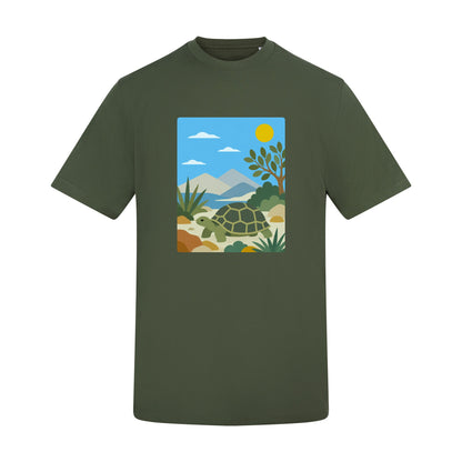 Tortoise Trail Adult Unisex T-shirt - Wild Horizons Range Earthy Green colour variant image