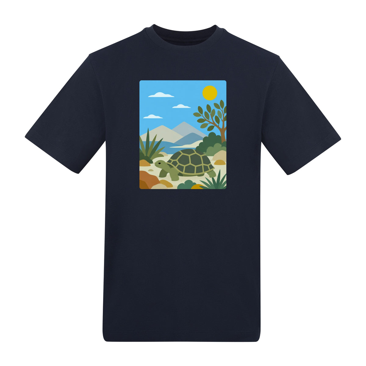 Tortoise Trail Adult Unisex T-shirt - Wild Horizons Range French Navy colour variant image