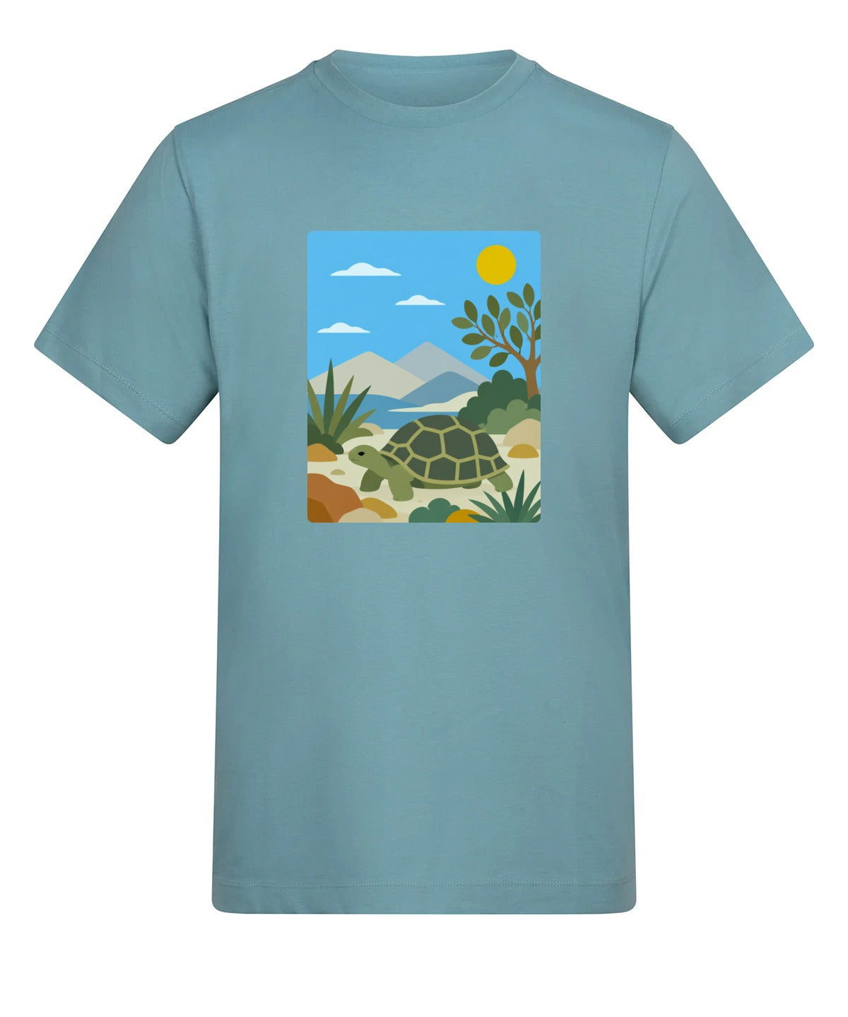 Tortoise Trail Adult Unisex T-shirt - Wild Horizons Range Seafoam colour variant image