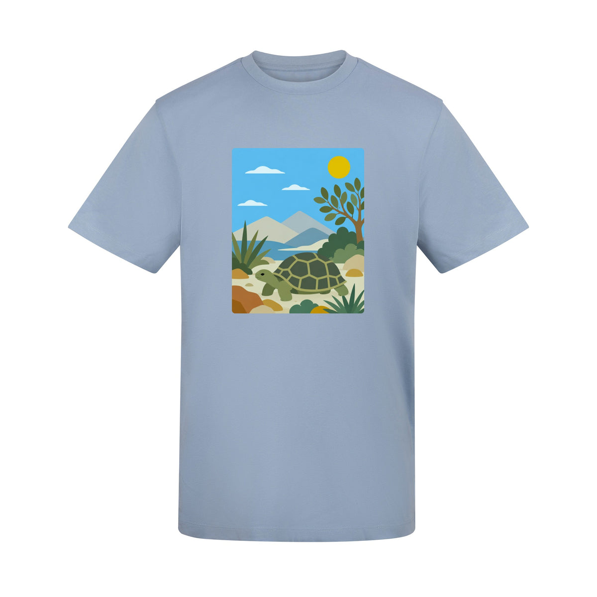 Tortoise Trail Adult Unisex T-shirt - Wild Horizons Range Sky Blue colour variant image