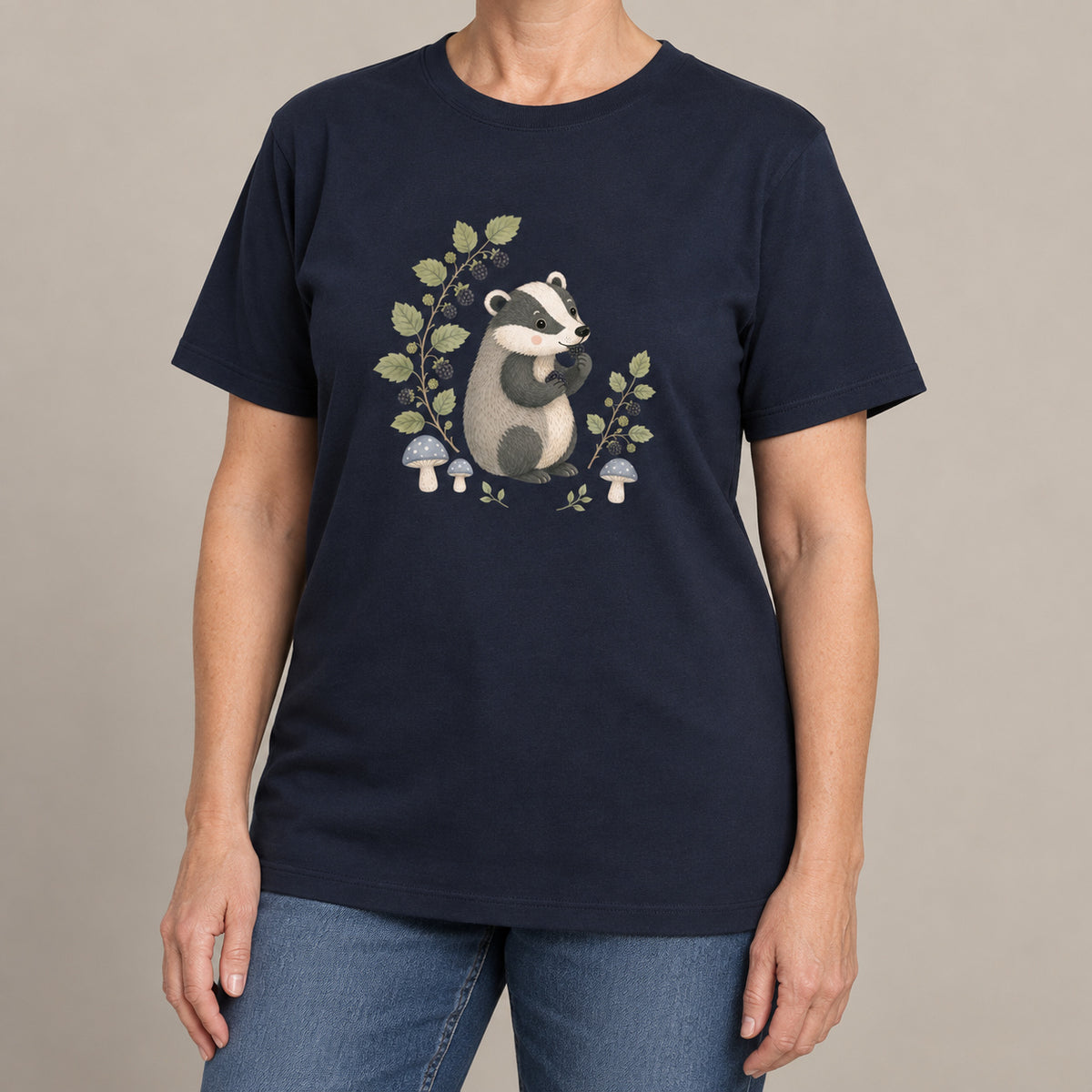 Badger's Blackberry Adult Unisex T-shirt - Once Upon a Woodland lead image