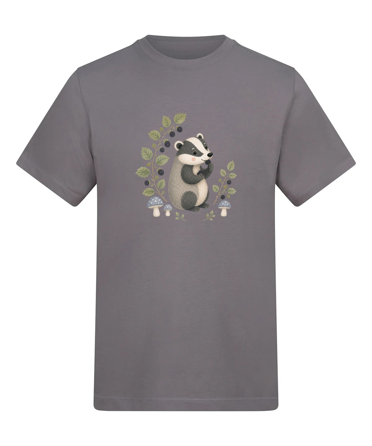 Badger's Blackberry Adult Unisex T-shirt - Once Upon a Woodland Dusty Lilac colour variant image