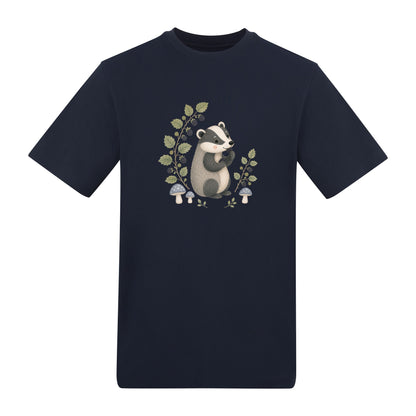 Badger's Blackberry Adult Unisex T-shirt - Once Upon a Woodland French Navy colour variant image