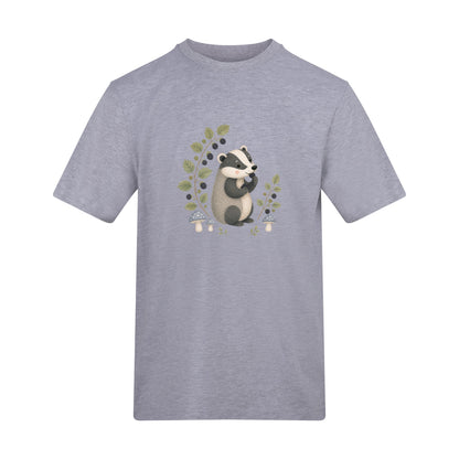 Badger's Blackberry Adult Unisex T-shirt - Once Upon a Woodland Heather Grey colour variant image