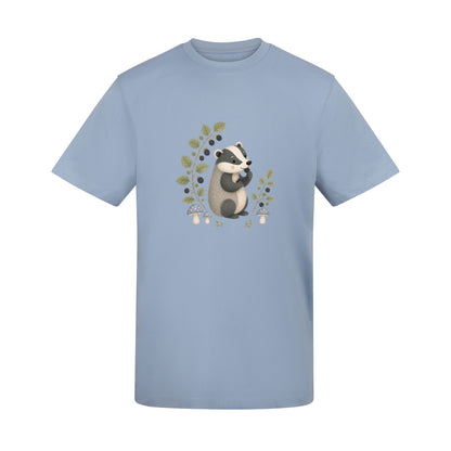 Badger's Blackberry Adult Unisex T-shirt - Once Upon a Woodland Sky Blue colour variant image
