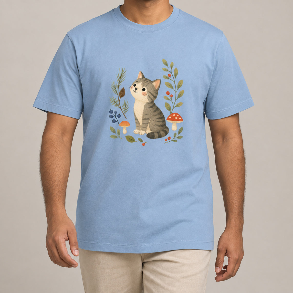Kitten in the Pines Adult Unisex T-shirt - Once Upon a Woodland lead image