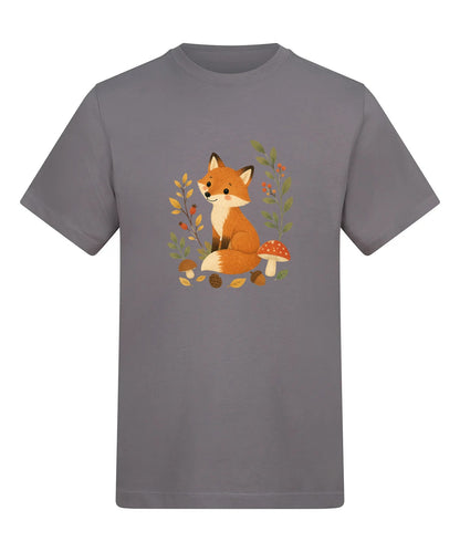 Fox Among the Toadstools Adult Unisex T-shirt - Once Upon a Woodland Dusty Lilac colour variant image