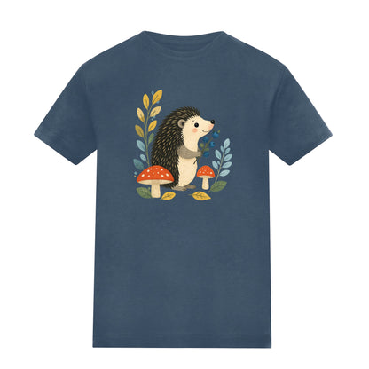 Hedgehog's Berry Harvest Adult Unisex T-shirt - Once Upon a Woodland Airforce Blue colour variant image