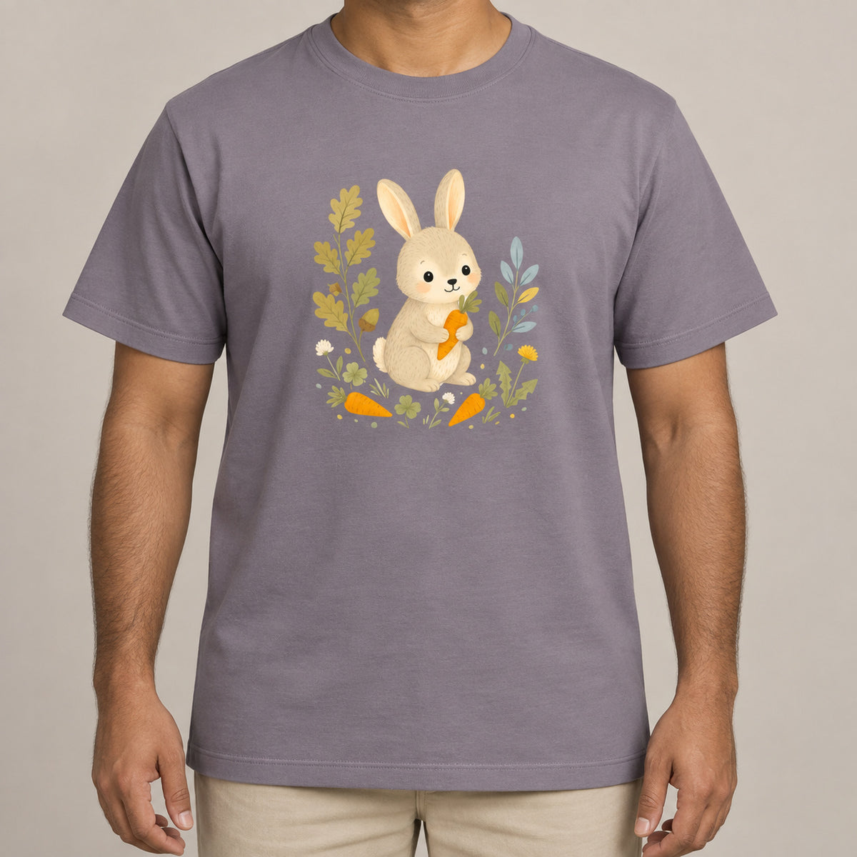 Rabbit's Carrot Patch Adult Unisex T-shirt - Once Upon a Woodland lead image