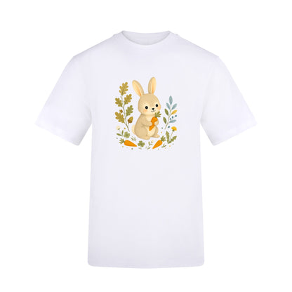 Rabbit's Carrot Patch Adult Unisex T-shirt - Once Upon a Woodland Arctic White colour variant image