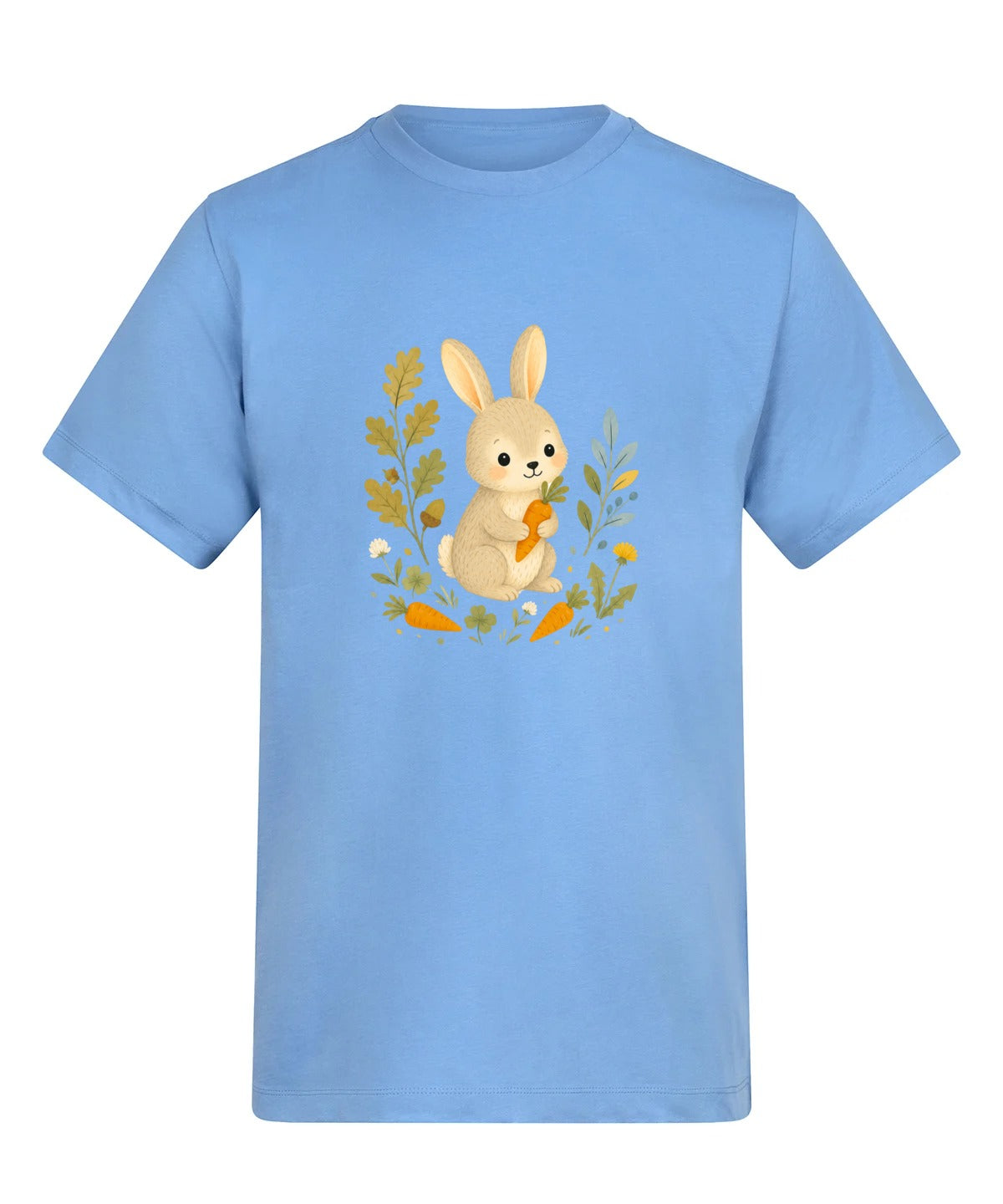 Rabbit's Carrot Patch Adult Unisex T-shirt - Once Upon a Woodland Cornflower Blue colour variant image