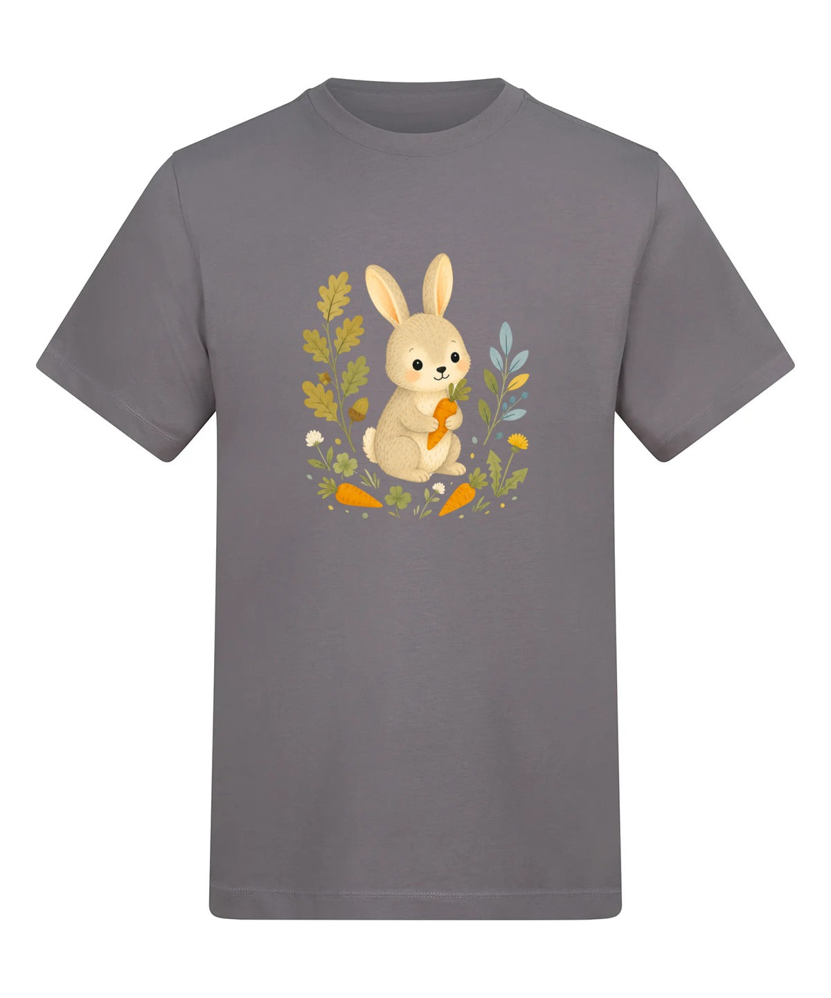 Rabbit's Carrot Patch Adult Unisex T-shirt - Once Upon a Woodland Dusty Lilac colour variant image
