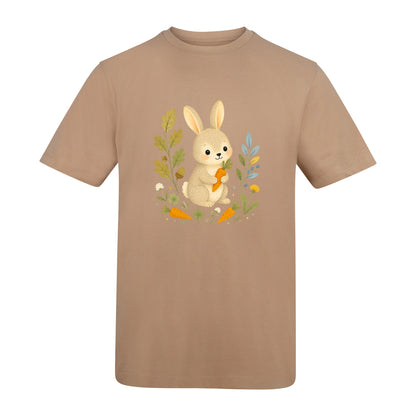 Rabbit's Carrot Patch Adult Unisex T-shirt - Once Upon a Woodland Desert Sand colour variant image