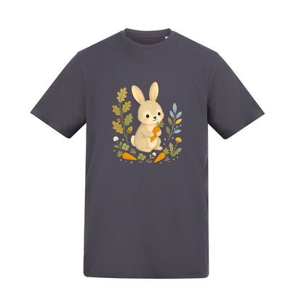 Rabbit's Carrot Patch Adult Unisex T-shirt - Once Upon a Woodland Solid Charcoal colour variant image