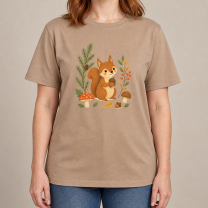 Squirrel's Autumn Store Adult Unisex T-shirt - Once Upon a Woodland lead image