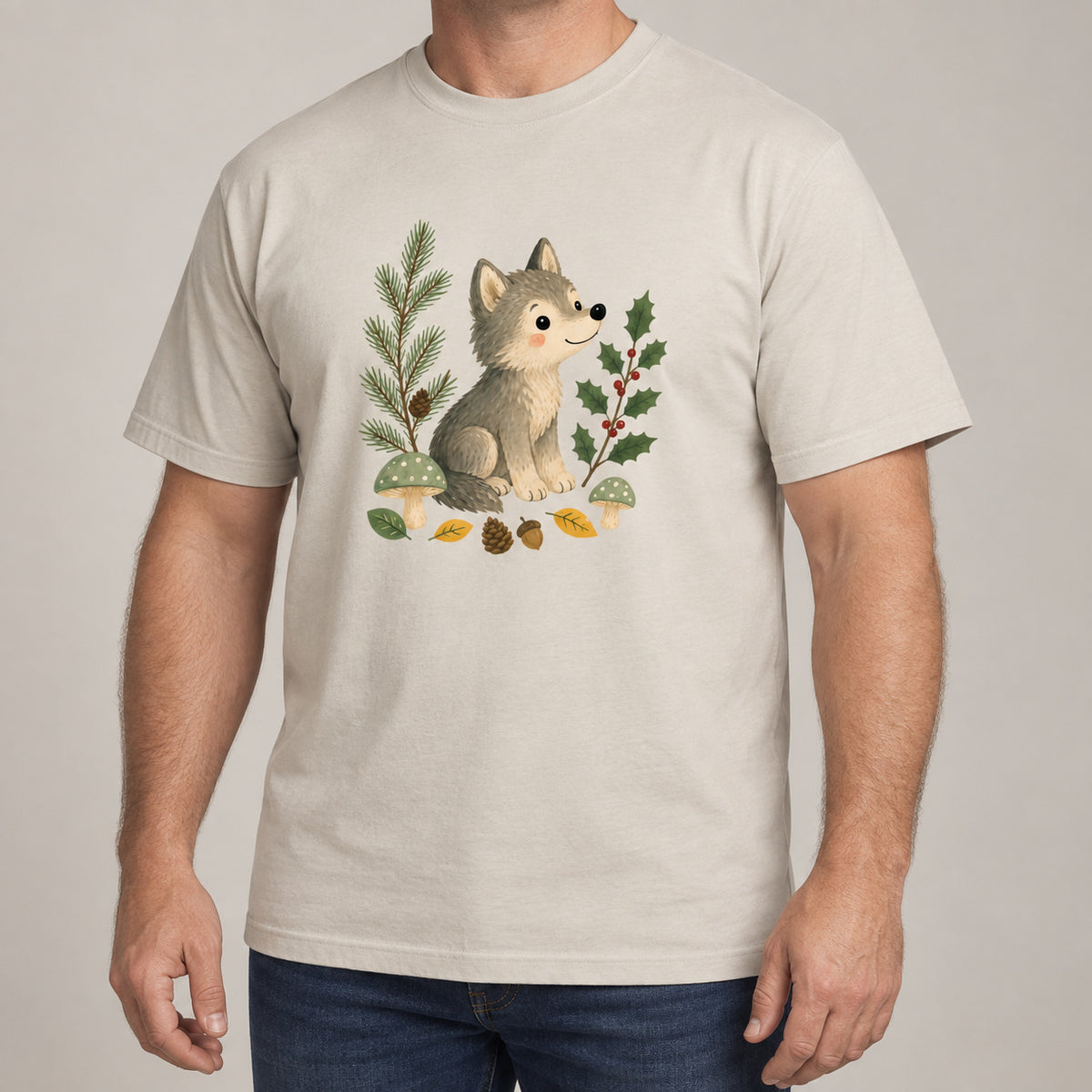 Wolf in the Winter Wood Adult Unisex T-shirt - Once Upon a Woodland lead image