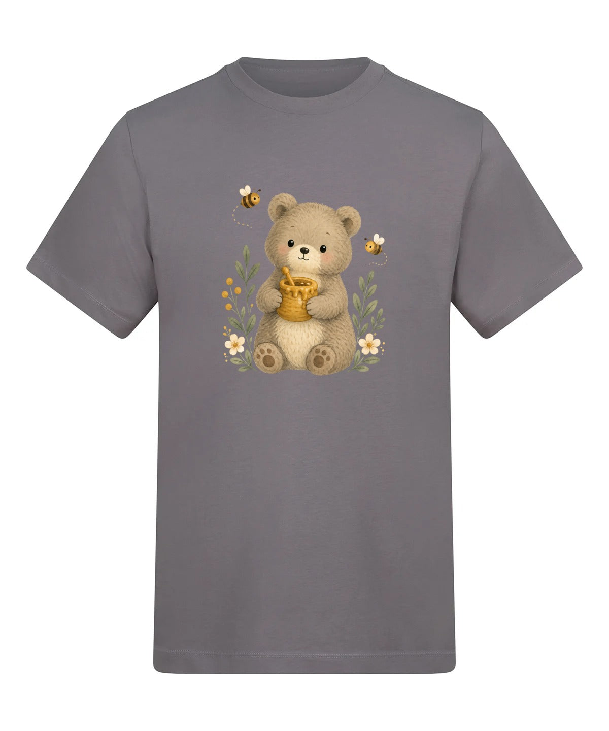 Bear and the Honey Bees Adult Unisex T-shirt - Once Upon a Woodland Dusty Lilac colour variant image