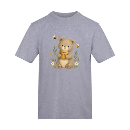 Bear and the Honey Bees Adult Unisex T-shirt - Once Upon a Woodland Heather Grey colour variant image