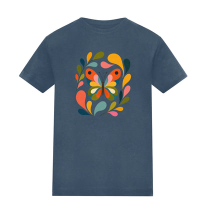 Wings in Bloom Adult Unisex T-shirt - Freeform Fauna Range Airforce Blue colour variant image