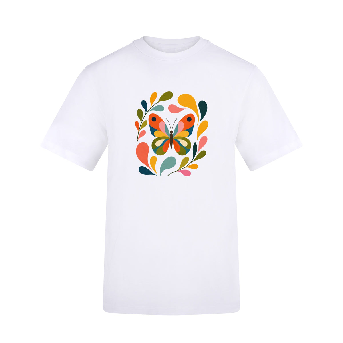 Wings in Bloom Adult Unisex T-shirt - Freeform Fauna Range Arctic White colour variant image