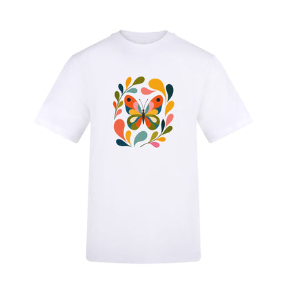 Wings in Bloom Adult Unisex T-shirt - Freeform Fauna Range Arctic White colour variant image