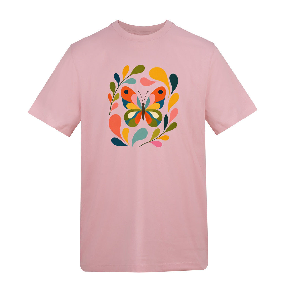 Wings in Bloom Adult Unisex T-shirt - Freeform Fauna Range Baby Pink colour variant image