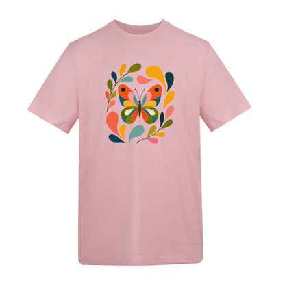 Wings in Bloom Adult Unisex T-shirt - Freeform Fauna Range Baby Pink colour variant image