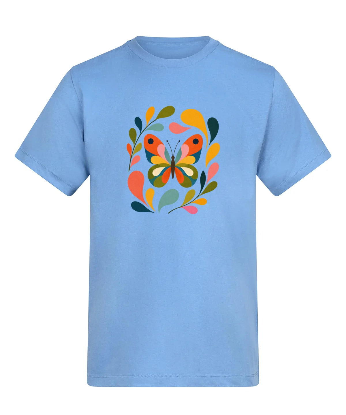 Wings in Bloom Adult Unisex T-shirt - Freeform Fauna Range Cornflower Blue colour variant image