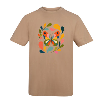 Wings in Bloom Adult Unisex T-shirt - Freeform Fauna Range Desert Sand colour variant image