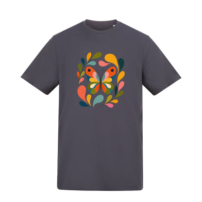Wings in Bloom Adult Unisex T-shirt - Freeform Fauna Range Solid Charcoal colour variant image