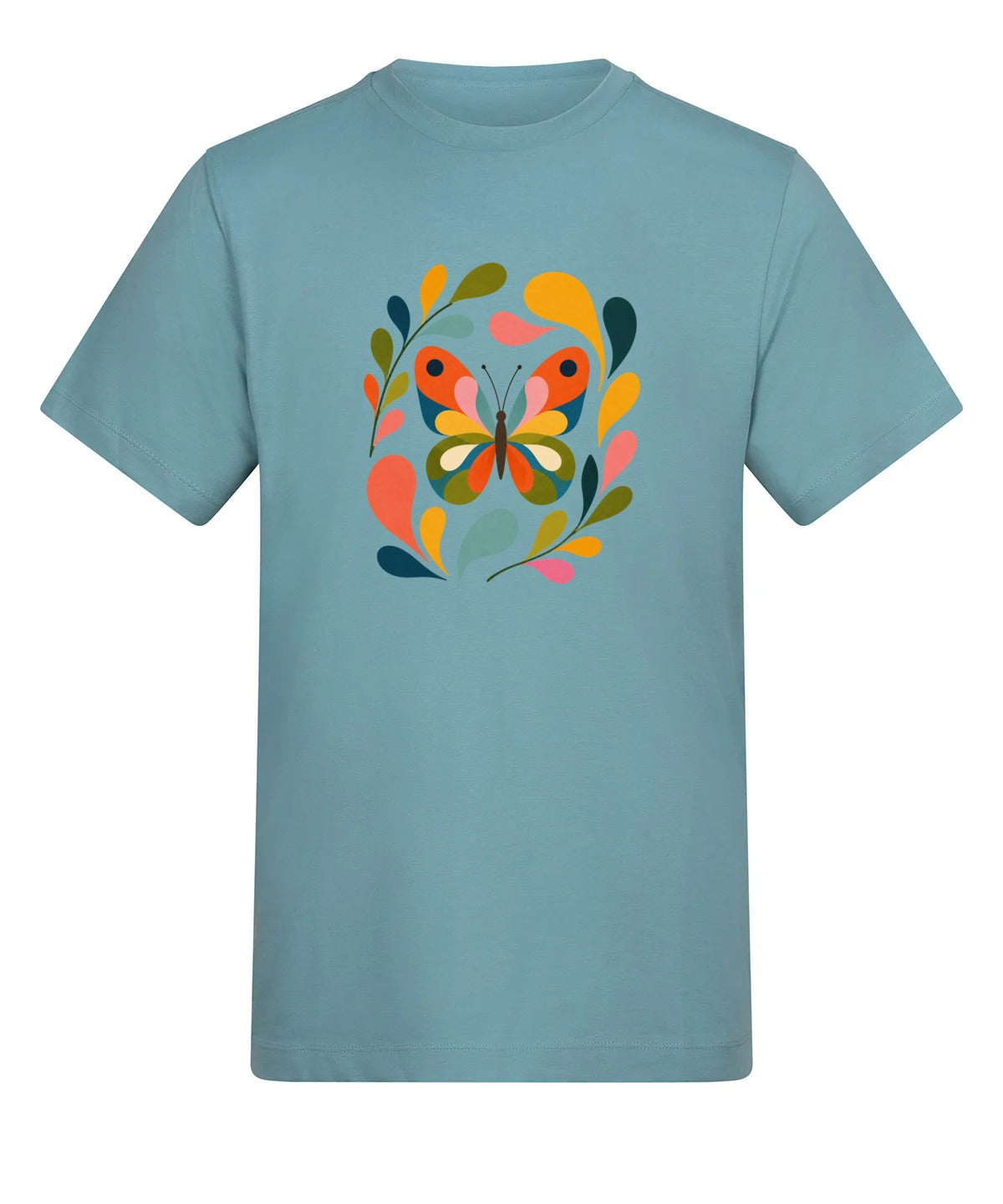 Wings in Bloom Adult Unisex T-shirt - Freeform Fauna Range Seafoam colour variant image