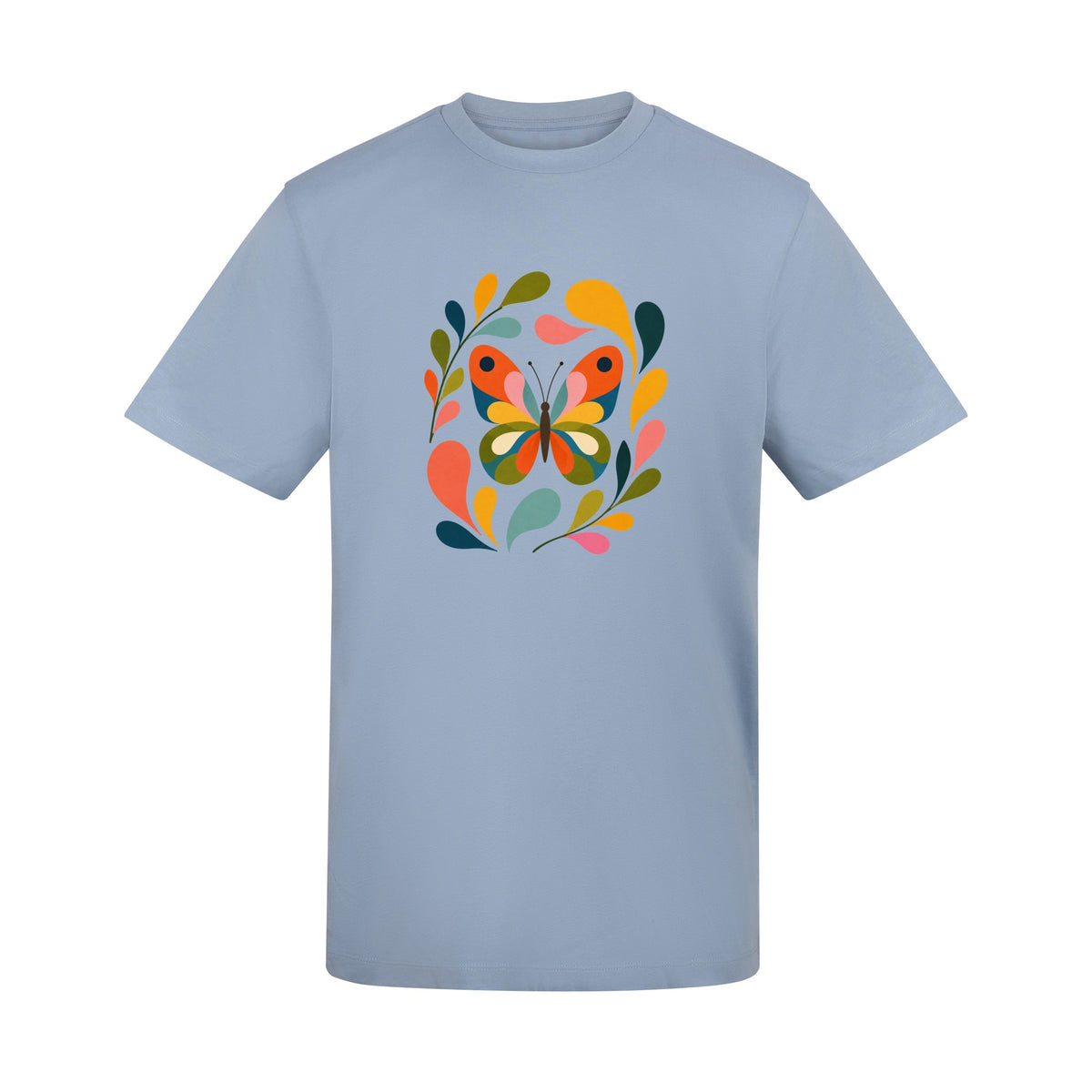 Wings in Bloom Adult Unisex T-shirt - Freeform Fauna Range Sky Blue colour variant image