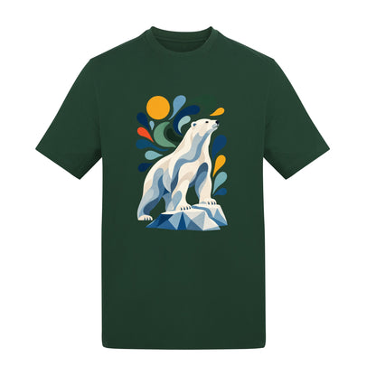 Arctic Resolve Adult Unisex T-shirt - Freeform Fauna Range Bottle Green colour variant image