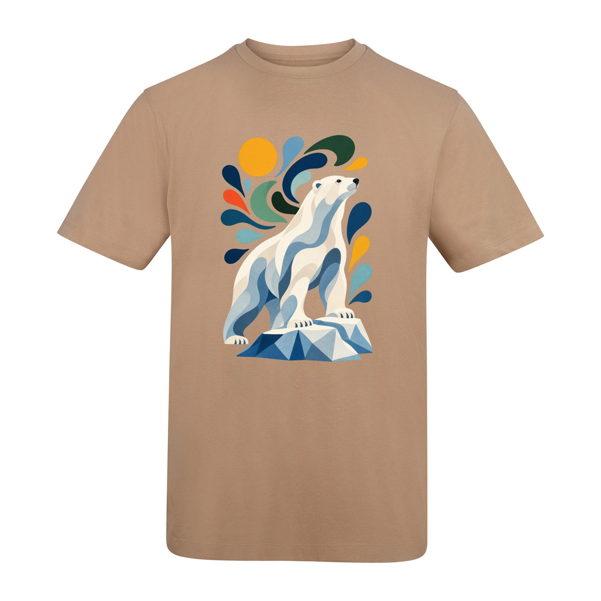 Arctic Resolve Adult Unisex T-shirt - Freeform Fauna Range Desert Sand colour variant image