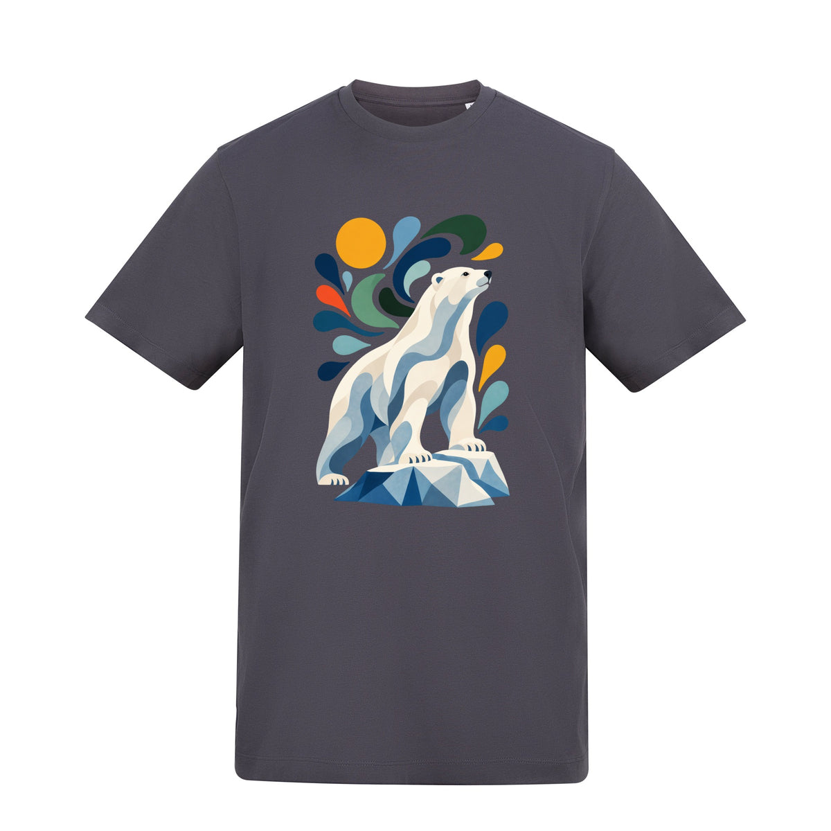 Arctic Resolve Adult Unisex T-shirt - Freeform Fauna Range Solid Charcoal colour variant image