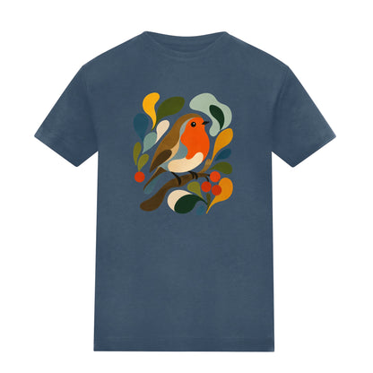 Hedgerow Harmony Adult Unisex T-shirt - Freeform Fauna Range Airforce Blue colour variant image