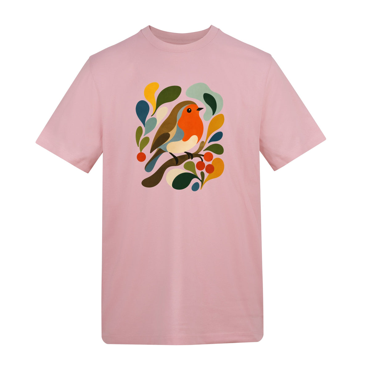 Hedgerow Harmony Adult Unisex T-shirt - Freeform Fauna Range Baby Pink colour variant image