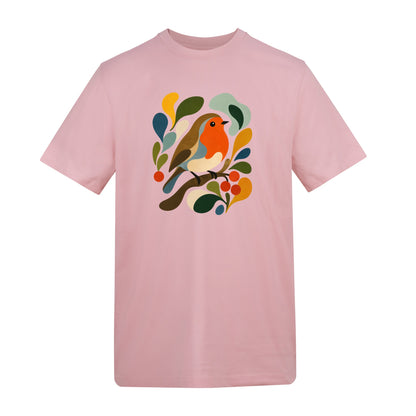Hedgerow Harmony Adult Unisex T-shirt - Freeform Fauna Range Baby Pink colour variant image