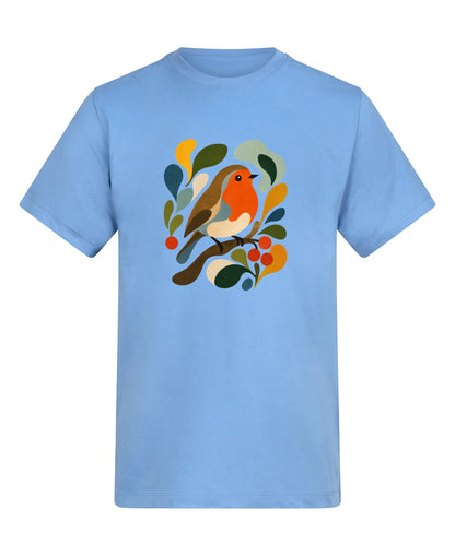 Hedgerow Harmony Adult Unisex T-shirt - Freeform Fauna Range Cornflower Blue colour variant image