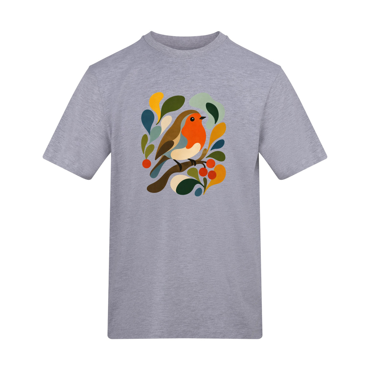 Hedgerow Harmony Adult Unisex T-shirt - Freeform Fauna Range Heather Grey colour variant image
