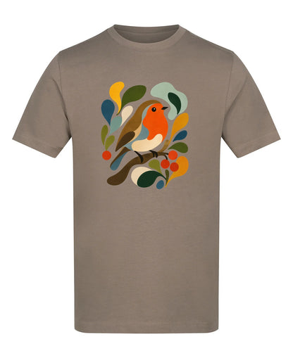 Hedgerow Harmony Adult Unisex T-shirt - Freeform Fauna Range Mocha Brown colour variant image