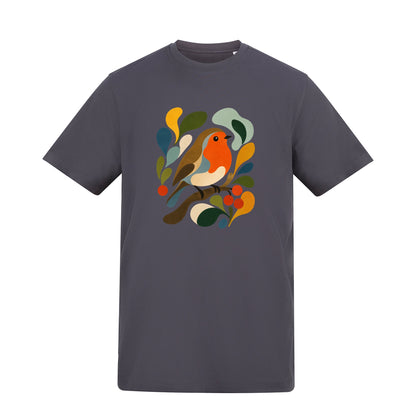 Hedgerow Harmony Adult Unisex T-shirt - Freeform Fauna Range Solid Charcoal colour variant image